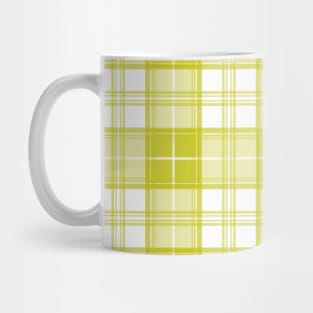 Yellow White Tartan Pattern yxm0uat9 Mug